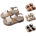 thumbnail image 1 of YHAJDS Baby Girls Floral Cutout Sandals Soft Sole Open Toe Beach Princess Shoes, 1 of 5