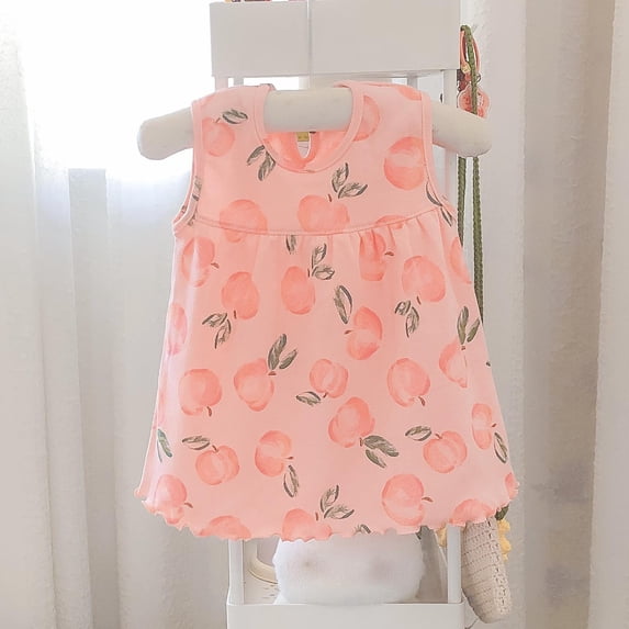 YHAJDS Big Girls Pocket Dress Print Sleeveless Round Neck Summer Casual Sundress for Kids