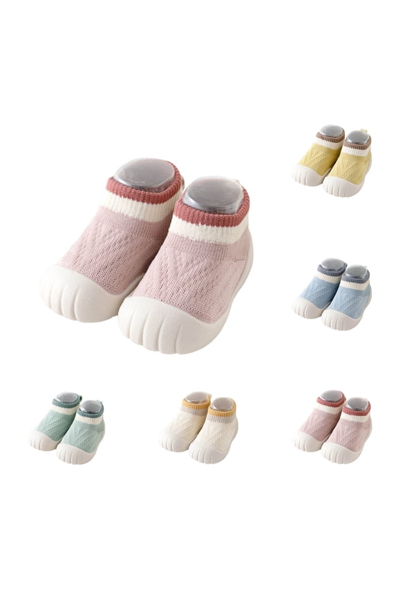 Baby's First Walkers Knit Upper Non Slip Soft Sole Unisex Infant Walking Shoes