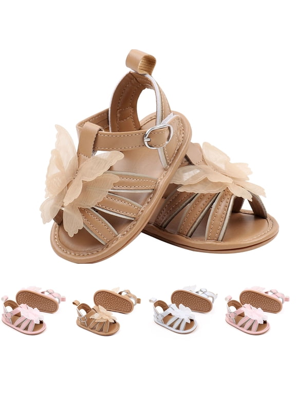 Infant Mesh Sandals Bow Decor Hollow Out Rubber Sole Non Slip Breathable Summer Walkers for Baby 6-12 Months