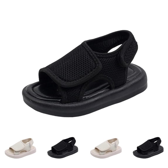 YHAJDS Toddler Boy Girl Walking Shoes Canvas Open Toe Soft Sole Infant Baby Non-Slip Slippers Breathable Solid Color Summer Beach Shoes