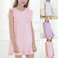 thumbnail image 1 of YHAJDS Big Girl Sleeveless Dress Solid Color Ice Silk Casual Play Dress Summer Homewear, 1 of 5