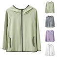 thumbnail image 1 of YHAJDS Big Girls Sun Protection Jacket Solid Breathable Ice Silk Hooded Long Sleeve UPF50+ Daily Summer, 1 of 5