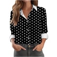 thumbnail image 1 of YHAJDS Blouse for Women Striped Button Roll Collar Long Sleeve Loose Casual Spring Summer Top, 1 of 4
