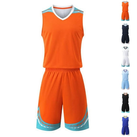 YHAJDS Boys 2 Piece Athletic Outfit Sleeveless Round Neck Basketball Shorts Set