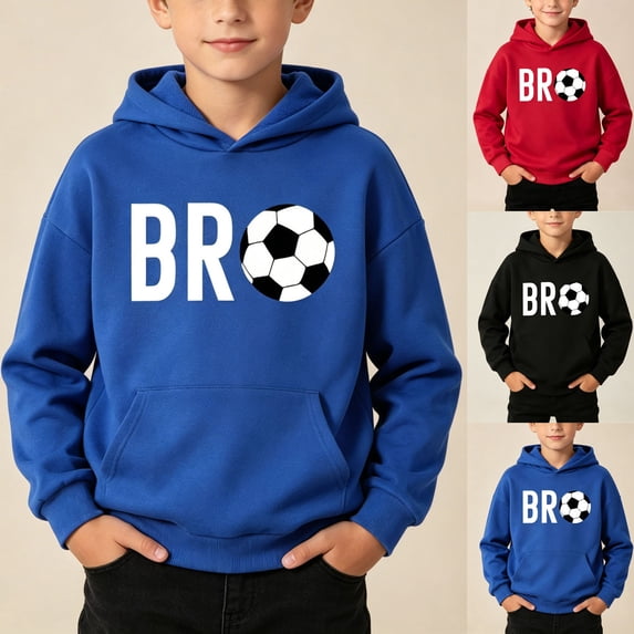 YHAJDS Boys Girls Fall Winter Fleece Lined Hoodie Pullover Long Sleeve Casual Top