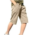 thumbnail image 1 of YHAJDS Boys Pull On Shorts Solid Color Lightweight Cargo Knee Length Shorts for Big Boys Summer, 1 of 4