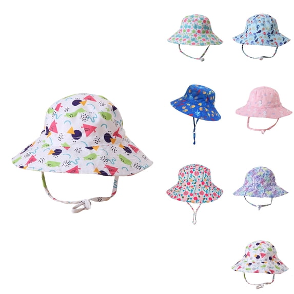 YHAJDS Bucket Sun Hat UPF 50+ Wide Brim Summer Outdoor Beach Cap Kids Toddler
