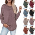 thumbnail image 1 of YHAJDS Casual Womens Fall Winter Loose Sweatshirt Pocket Tops Women's Long Sleeve Tops Solid Color V Neck Fleece Ribbed Casual Long Sleeve Top For Fall And Fall Winter, 1 of 5