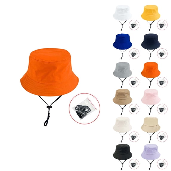 YHAJDS Cotton Bucket Hat Solid Color Adjustable Toddler Sun Cap Family Matching
