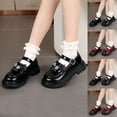 thumbnail image 1 of YHAJDS Girls Flower Bow Rhinestone Loafers Soft Sole School Uniform Casual Shoes, 1 of 5