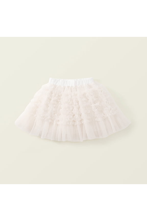 Girls Mesh Layered Tutu Skirt Puffy Cake Skirt for Kids Birthday Party
