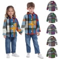 thumbnail image 1 of YHAJDS Girls Plaid School Top Check Print with Pocket Long Sleeve Button Down Blouse Classroom Wear, 1 of 9