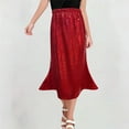 thumbnail image 1 of YHAJDS Girls Plaid Shiny Long Skirt A Line Flared Skirts for Kids Age 3-16, 1 of 3