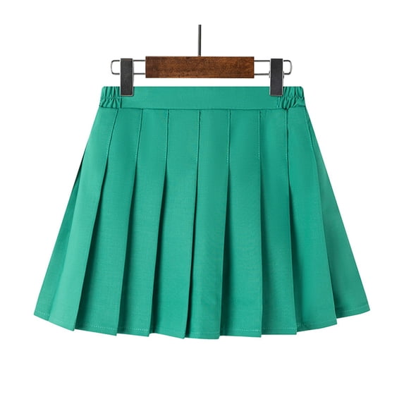 YHAJDS Girls Pleated Skirt with Built-in Shorts Elastic Waist Mini Skirt for Kids