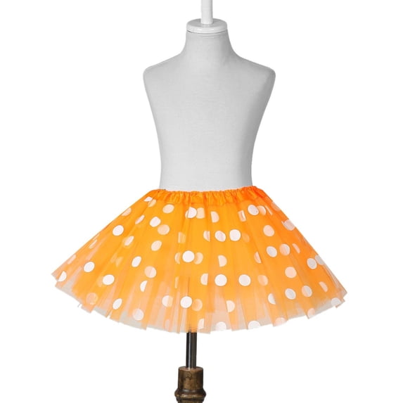 YHAJDS Girls Polka Elastic Waist Mesh Tutu Skirt Layered Puffy Dance Skirt for Toddler