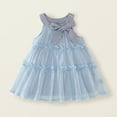 thumbnail image 1 of YHAJDS Girls Summer Boho Dress Sleeveless Crew Neck Elastic Smocked Fabric Ruffle Edge Soft Everyday Outfit, 1 of 5