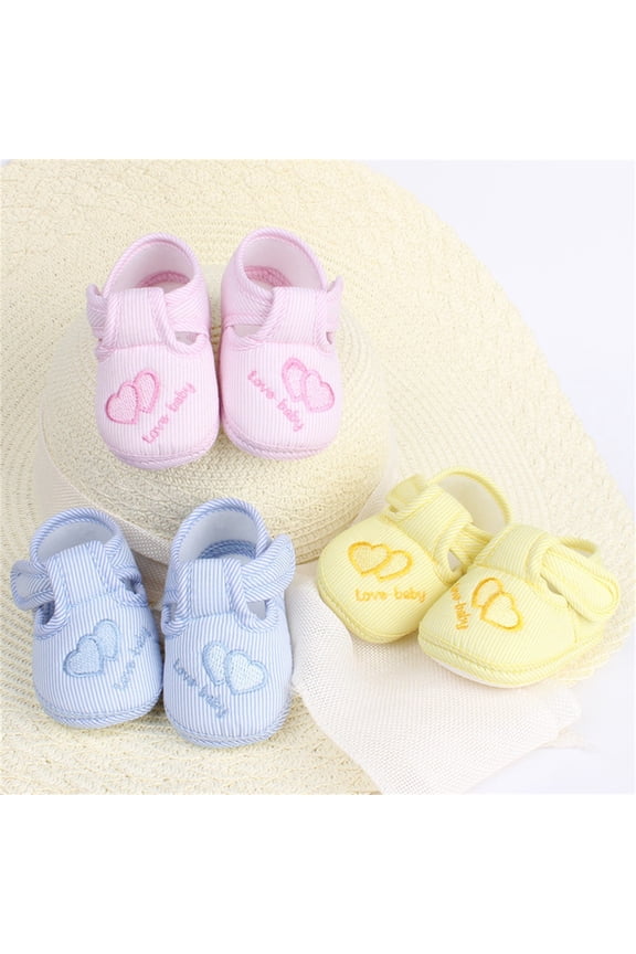 Infant Baby First Walking Shoes Heart Print Soft Sole Breathable Non Slip for Baby 0-12 Months