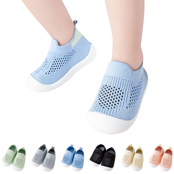 YHAJDS Infant Floor Walkers Knit Upper Breathable Non Slip Soft Sole Indoor Pre Walking Shoes for Baby Girl Boy