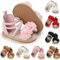 thumbnail image 1 of YHAJDS Baby Summer First Walkers Rose Print Flat Soft Sole Breathable Sandals for Infant Baby Girl 6-12 Months, 1 of 5