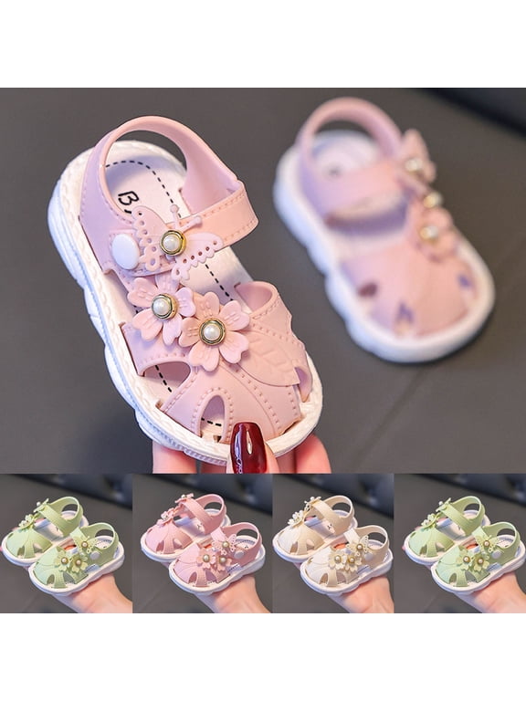 Baby Cartoon Sandals Closed Toe Non Slip Soft Sole Breathable Outdoor Summer Walkers for Infant Kid