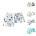 thumbnail image 1 of YHAJDS Kid Boy Girl 2 Piece Sleepwear Set Cartoon Print Cotton Sleeveless Top Shorts Home Set, 1 of 8
