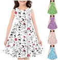 thumbnail image 1 of YHAJDS Kid Girl Dress Sleeveless Round Neck Floral Print Summer Beach Sundress, 1 of 3