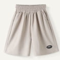 thumbnail image 1 of YHAJDS Kid Girl Summer Shorts Solid Color Knit Lightweight Knee Length Shorts, 1 of 1