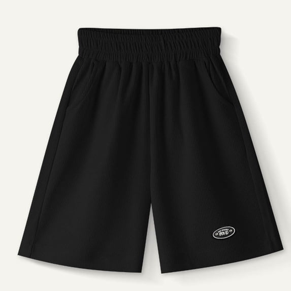 YHAJDS Kid Girl Summer Shorts Solid Color Knit Lightweight Knee Length Shorts