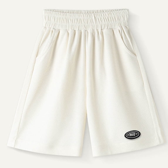YHAJDS Kid Girl Summer Shorts Solid Color Knit Lightweight Knee Length Shorts