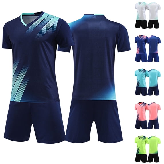 YHAJDS Kids 2 Piece Sport Set Short Sleeve Soccer Uniform Breathable Athletic Workout Top and Short Set