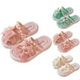 thumbnail image 1 of YHAJDS Kids Bow Pearl Retro Sandals Chunky Heel for Summer Beach Roman Style Shoes, 1 of 3