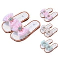 thumbnail image 1 of YHAJDS Kids Bow Rhinestone Slide Sandals Soft Sole Summer Beach Casual Flip Flops, 1 of 3