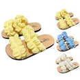 thumbnail image 1 of YHAJDS Girls Bohemian Sandals Solid Color Flat Non Slip Soft Sole Beach Slides Durable Wear Summer Style, 1 of 3