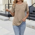 thumbnail image 1 of YHAJDS Lace Tops for Women Blouses Dressy Casual Short Sleeve Round Neck Spring Summer Shirt, 1 of 5
