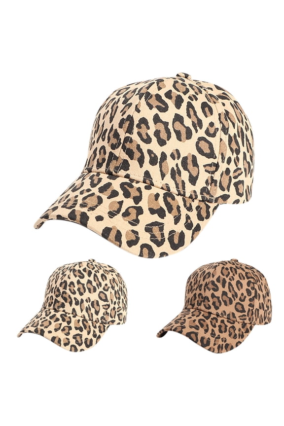 Leopard Print Baseball Hat for Men Unisex Soft Distressed Cap Summer Outdoor Beach
