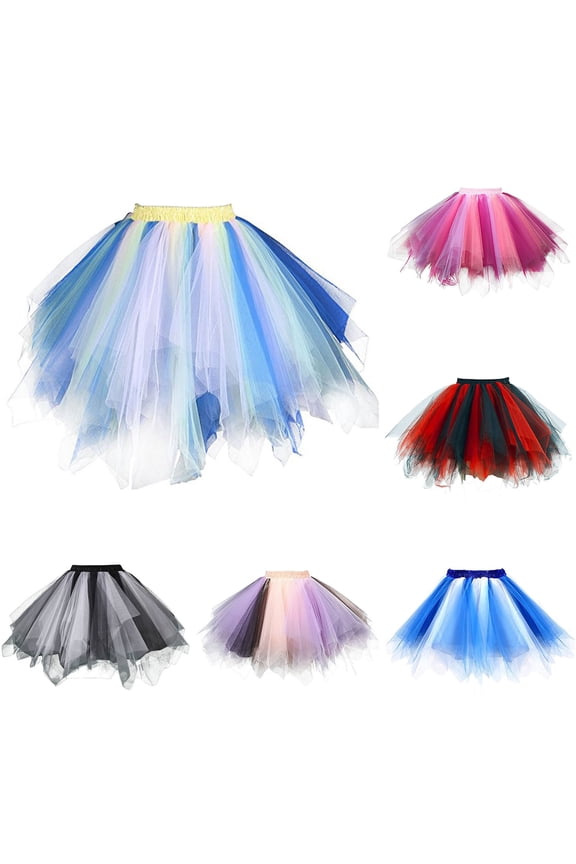Long Skirts For Women Multi Color Mesh Skirt Petticoat Skirt For Women