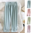 thumbnail image 1 of YHAJDS Maternity Sleep Pants Velvet Soft Thermal Solid Color Over The Belly Adjustable Pants Long, 1 of 3