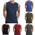 thumbnail image 1 of YHAJDS Men's Printed Tank Top Crew Neck Sleeveless Casual Athletic Gym Workout Summer Breathable Tee, 1 of 5