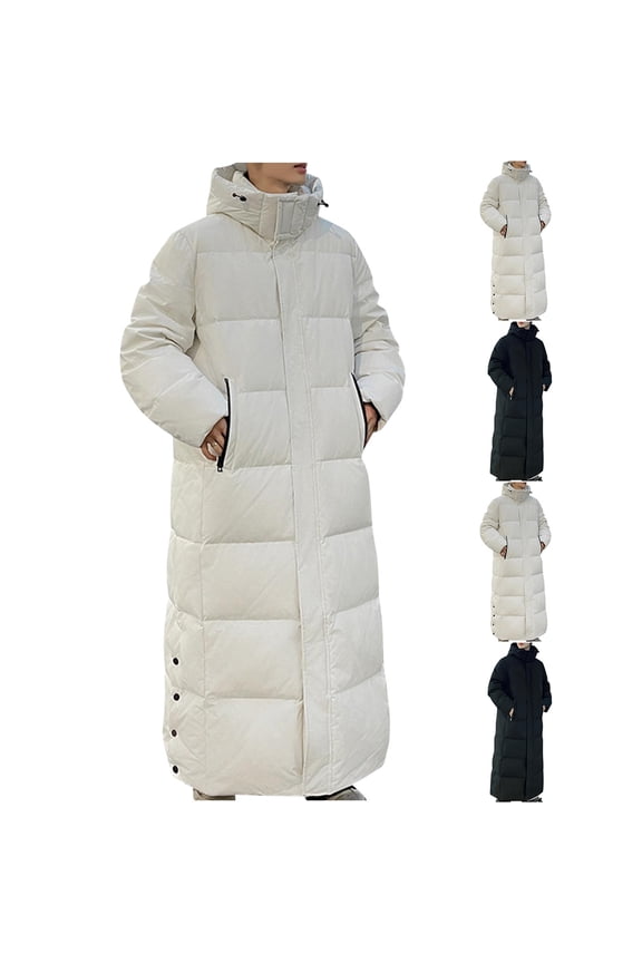 Men's Winter Casual Coat,Men Lightweight Jacket Winter Coats for Men Casual Jackets for Men Long Sleeve Loose Zip Up Hooded Jacket Casual Warm Outerwear with Pockets for Winter Outings
