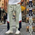 thumbnail image 1 of YHAJDS Men's Winter Casual Pants,Men's Waterproof Full Length Pants Color Block Elastic Waist Drawstring Straight Leg Outdoor Comfortable Bottoms, 1 of 4