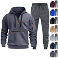 thumbnail image 1 of YHAJDS Men's Winter Casual Set,Men Hoodie Sets 2 Piece Sets For Men Hoodie And Jogger Sets Long Sleeve 1PC Hoodie Sweatshirt And 1PC Jogger Pants Set Comfortable Sports Wear For Fall Winter, 1 of 3
