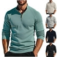 thumbnail image 1 of YHAJDS Men's Winter Casual Sweaters,Mens Sweaters with Zippers Knitted Sweater Men Long Sleeve Solid Color Stand Collar Pullover Sweater with Pockets, 1 of 5