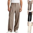 thumbnail image 1 of YHAJDS Mens Golf Pants Wide Leg Relaxed Mid Rise Draped Commute Comfortable Soft Breathable Stretch Lightweight Trousers, 1 of 8