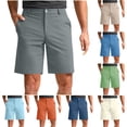 thumbnail image 1 of YHAJDS Mens Hiking Shorts Solid Color Button Front Pocket Outdoor Straight Leg Shorts, 1 of 7