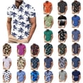 thumbnail image 1 of YHAJDS Mens Polo Shirts Short Sleeve Mesh Print Breathable Athletic Top, 1 of 6
