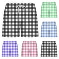 thumbnail image 1 of YHAJDS Mens Sports Shorts Print Plaid Drawstring Elastic Waist Pocket 3 Inch Shorts, 1 of 4