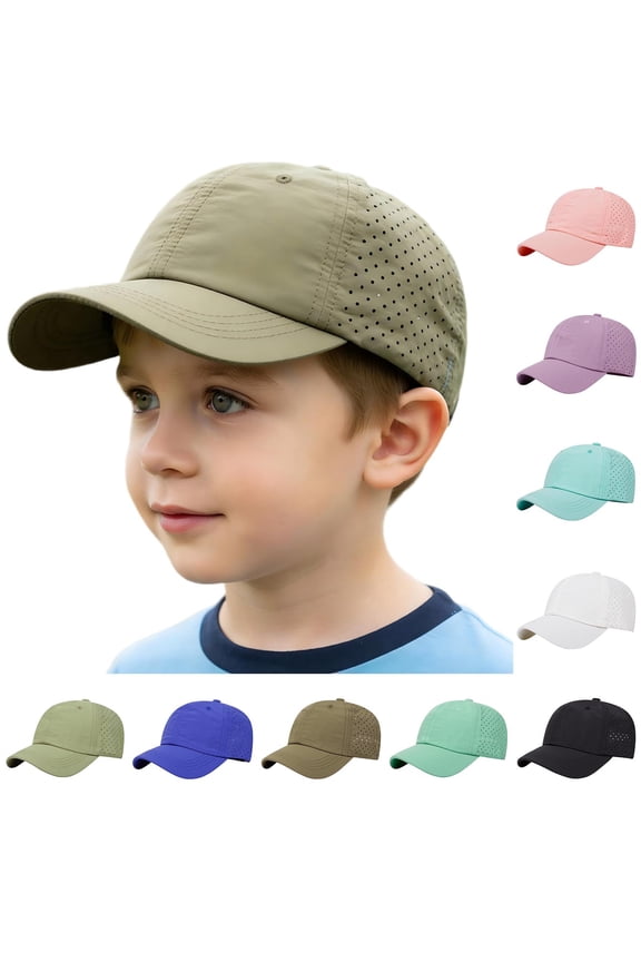 Mesh Baseball Cap Solid Color Quick Dry Breathable UPF 50+ Summer Outdoor Hat Kids