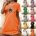thumbnail image 1 of YHAJDS Pajama Dress Print Round Neck Short Sleeve Sleep Tee Short Nightwear For Ladies, 1 of 5