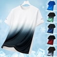 thumbnail image 1 of YHAJDS Running Shirts Men Sport Tops Gradient Crew Neck Short Sleeve Athletic Summer, 1 of 3